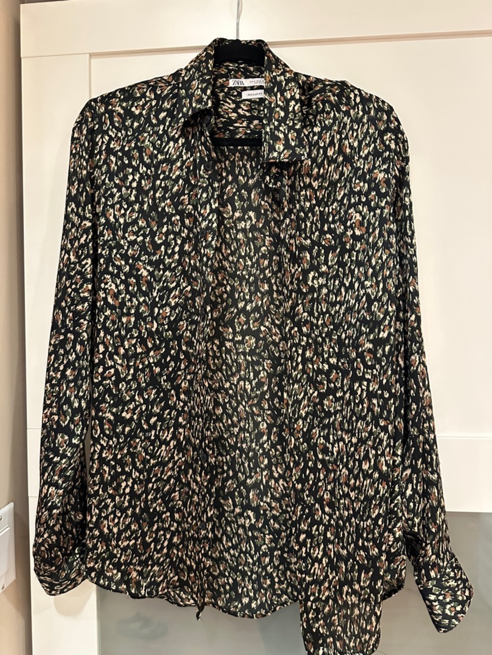 Zara Black Abstract Floral Print Shirt